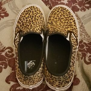 Vans cheetah slip ons